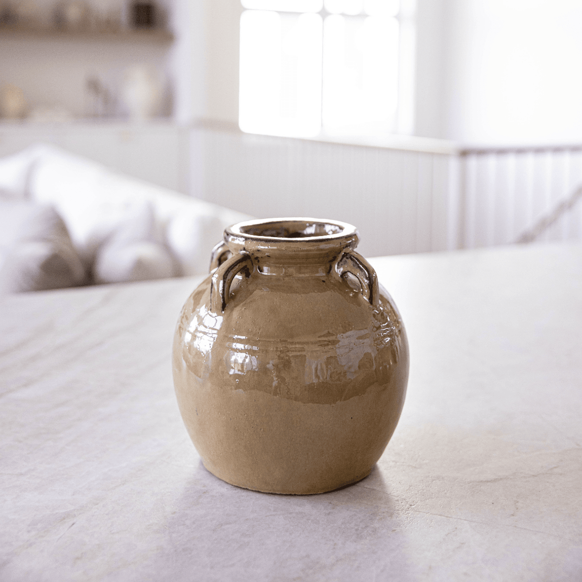 Chevalier Cream Glazed Vase With Handles