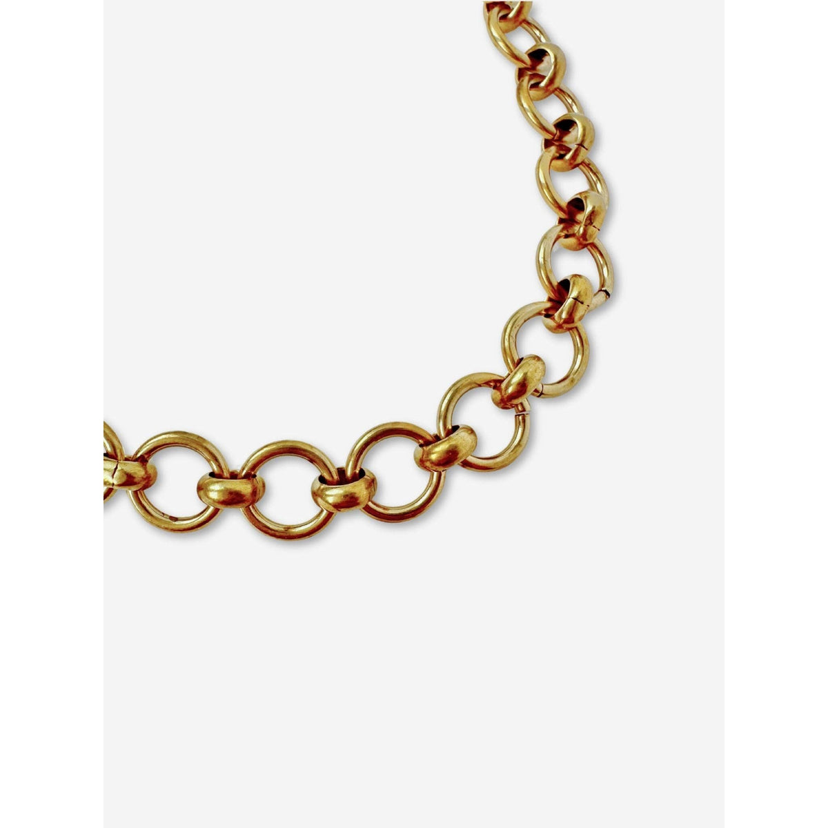 Blank raw brass circle link bracelet chain