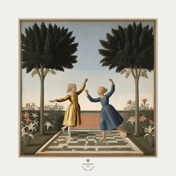 The Young Girls in the Garden Illustrtation