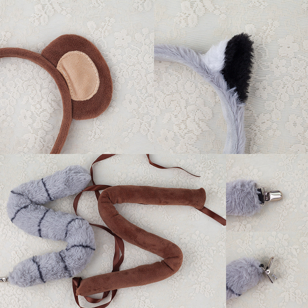 Raccoon Monkey Headband Cosplay Accessory For Kids