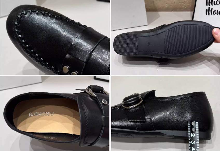 Genuine Leather Pointed Toe Fashion Straped Soft Sole Loafers