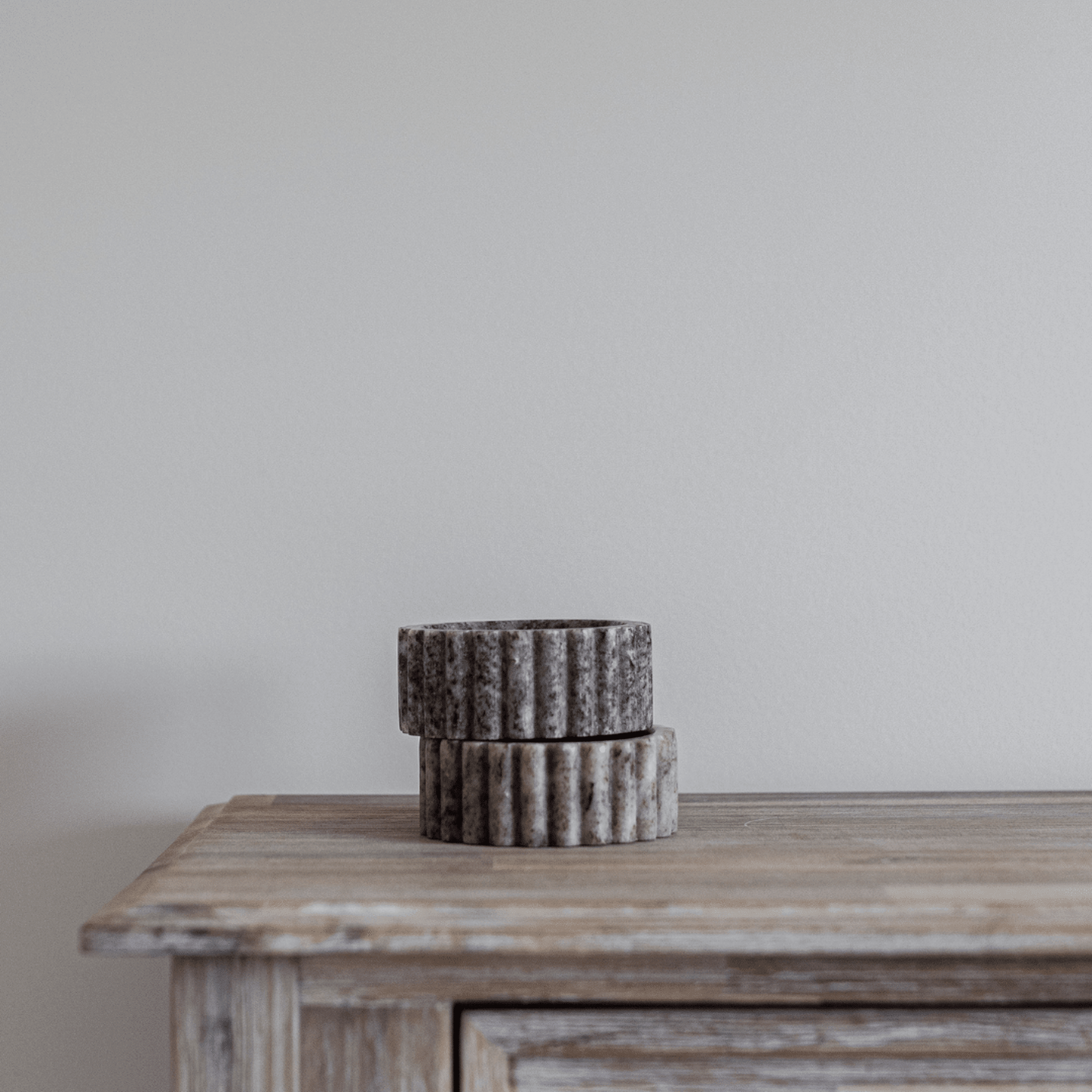 Fluted Soap Dish Beige/Light Grey Marble
