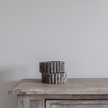 Fluted Soap Dish Beige/Light Grey Marble