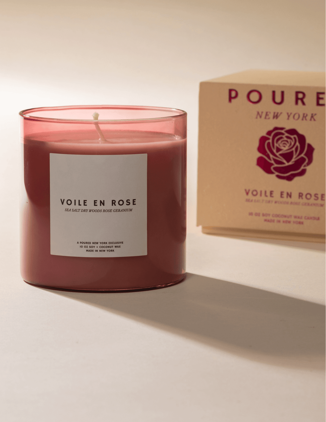 Voile en Rose | Poured New York: 10 OZ Soy Coconut Wax Candle