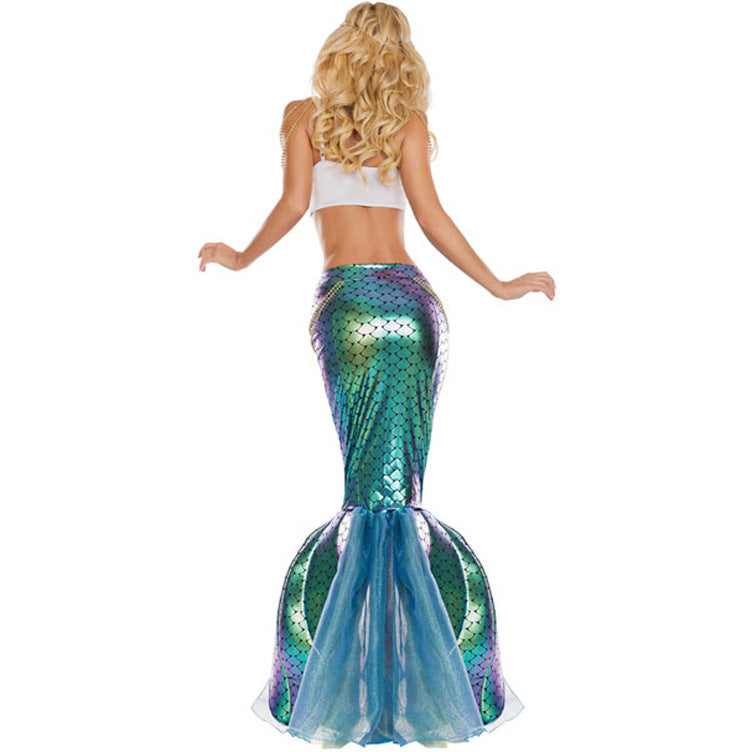 S-XXL Halloween Mermaid Costume Cosplay Sexy Mermaid Tail Dress