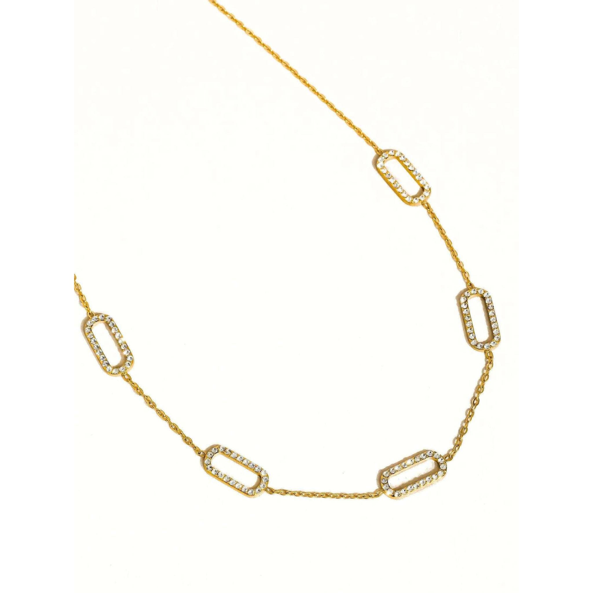 Burnisse 18K Gold Non-Tarnish Dainty Geometric Chain Necklace