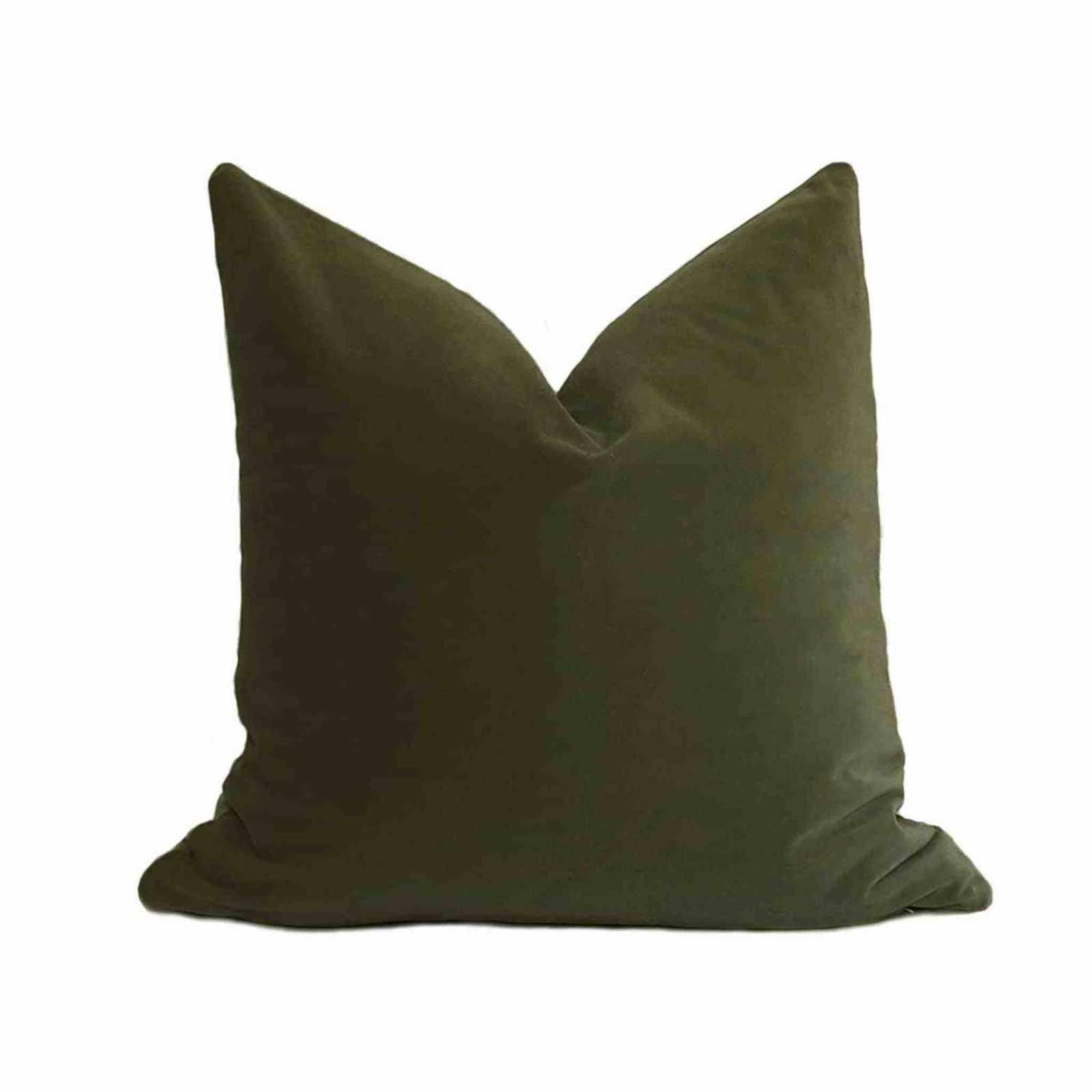 Willa Skye Home - Plush Velvet Pillow Cover - Olive: 20x20