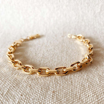 18k Gold Filled 7mm Link Bracelet