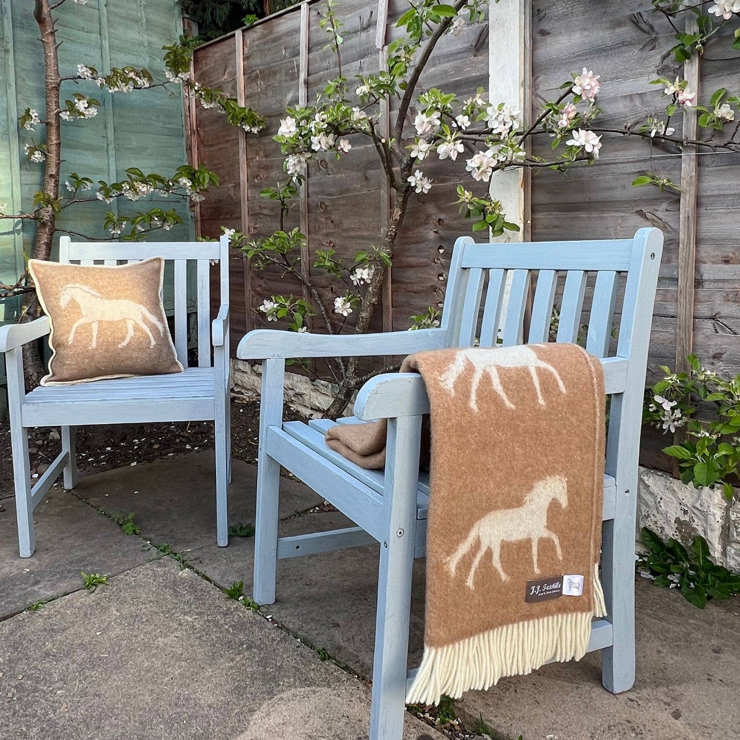 Brown Horse Wool Throw