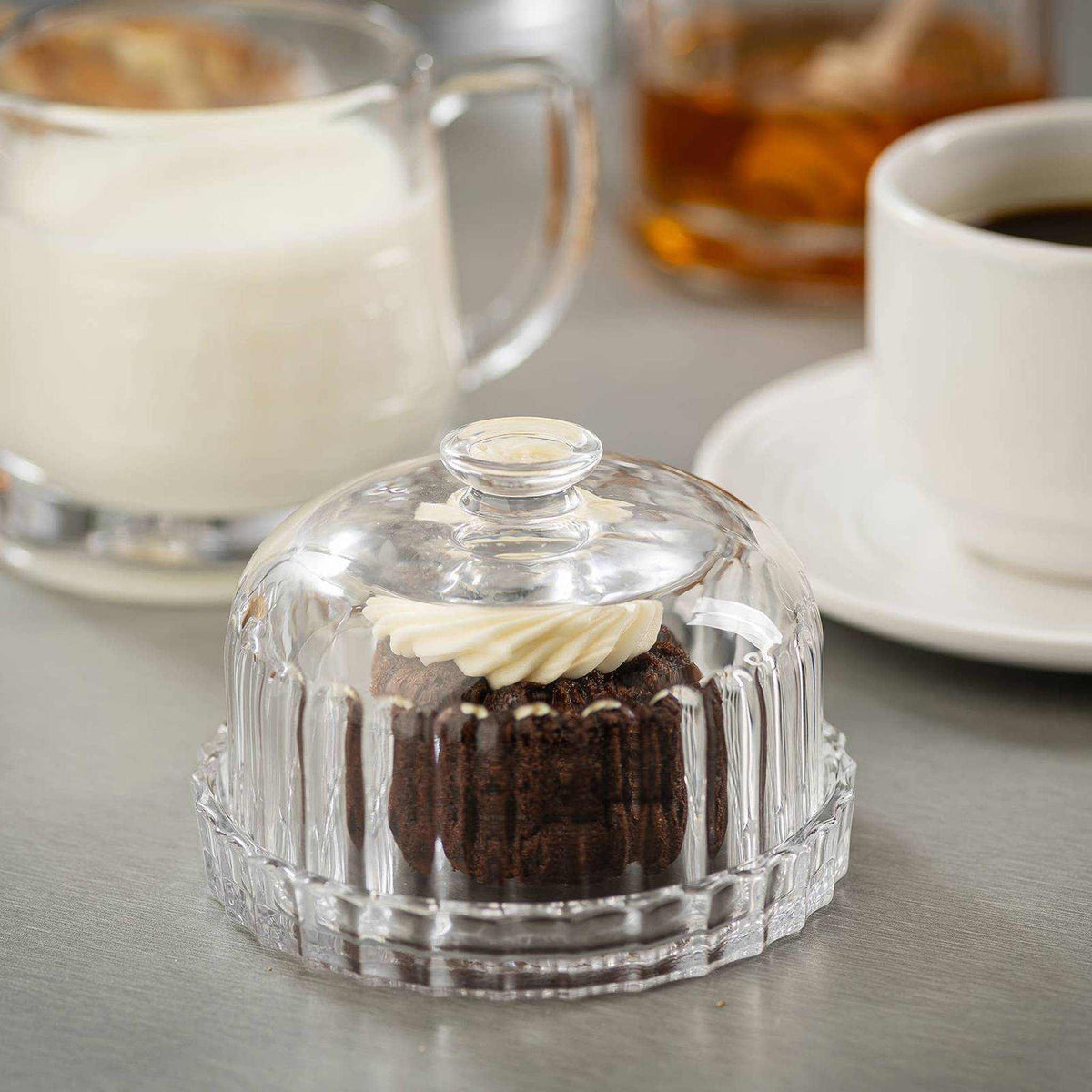 Glass Dessert Dish with Lid