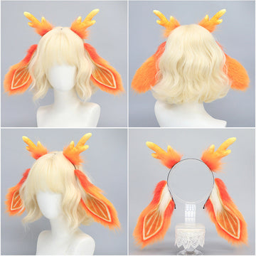 Japanese Orange Stripe Bunny Ears Headband Reindeer Horns