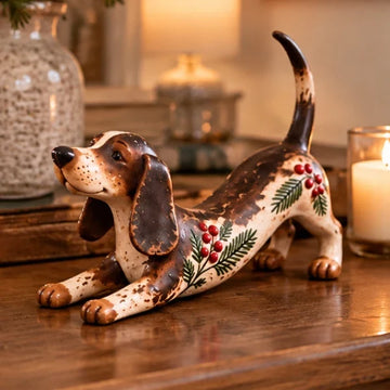 Dashwood Hollow – Hand-Painted Dachshund Christmas Figurine