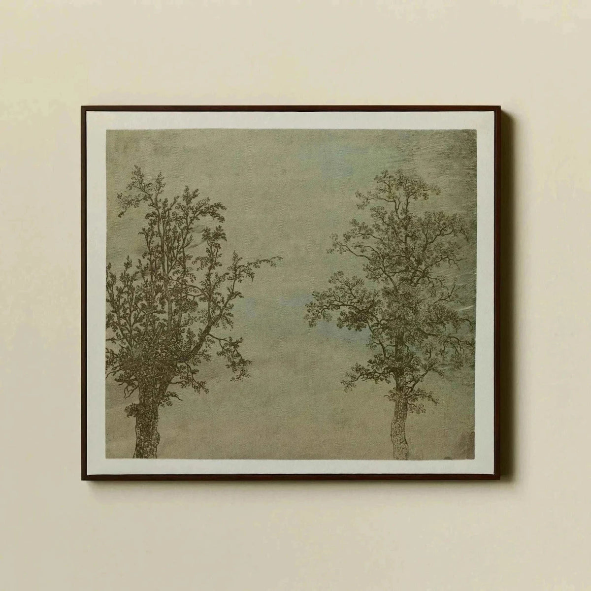Painting The Two Trees by Hercules Segers Landscape Framed Wall Art on Canvas