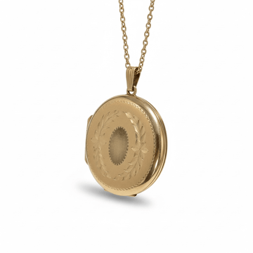 Vintage Putziger Gold-Filled Oval Photo Locket Necklace