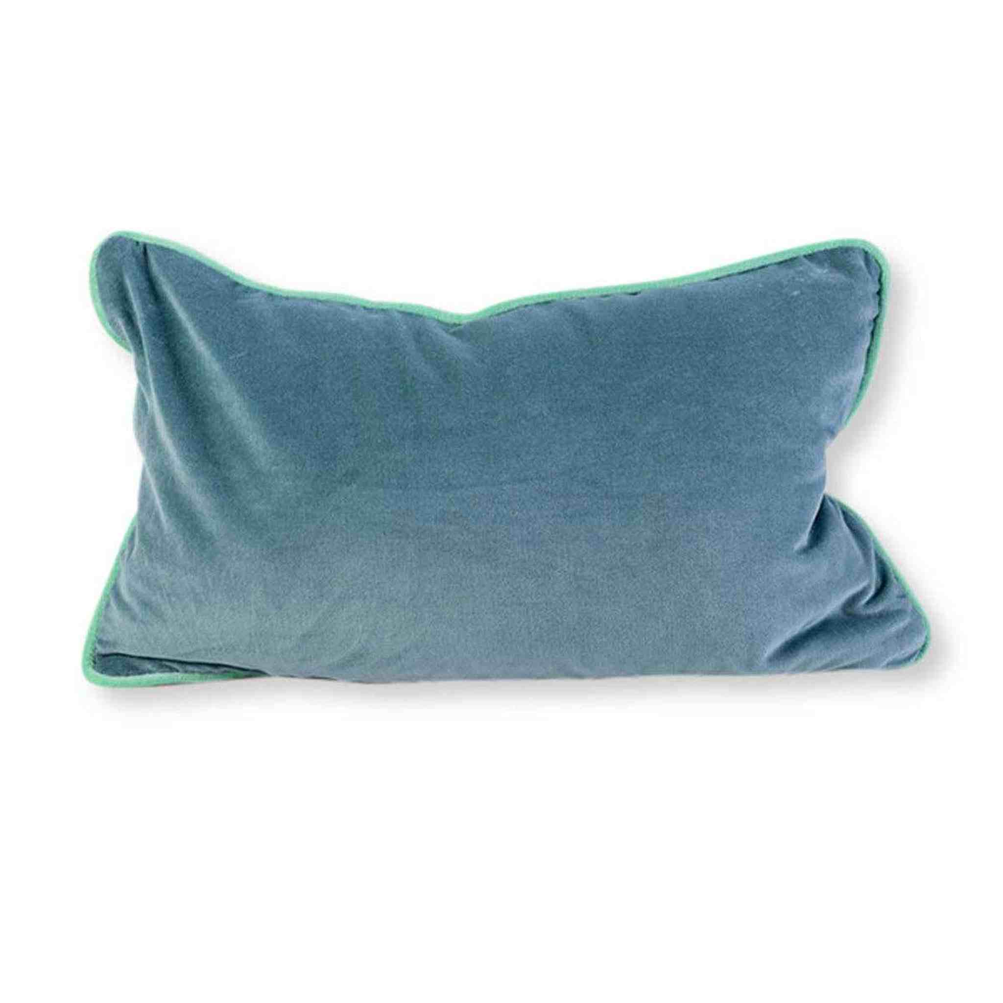 Charliss Velvet Lumbar Pillow - Aqua + Mint