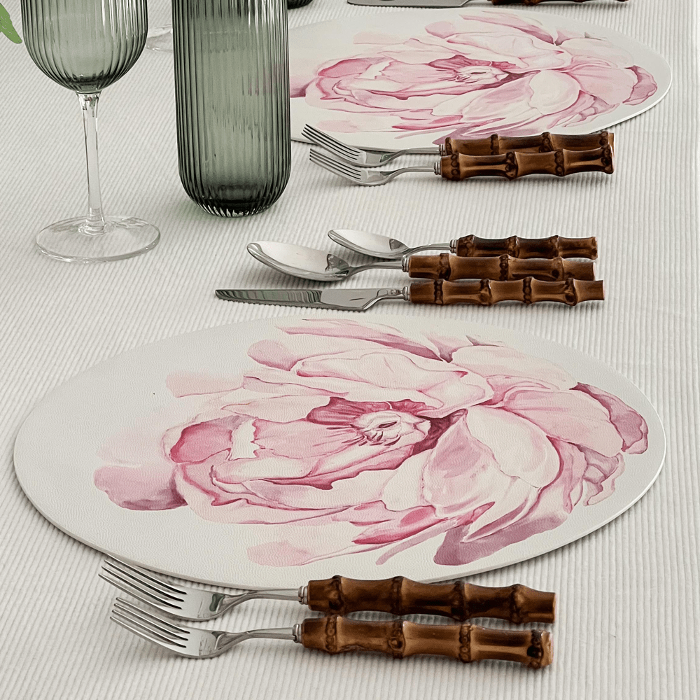 Bamboo Handle Flatware Set ¡ª 20 Piece, Stainless Steel