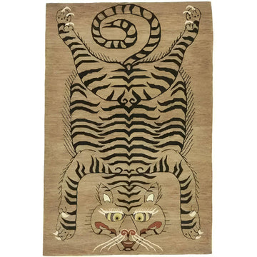 Jungle Cat Wool Rug ¨C Hand-Tufted Artisan Statement