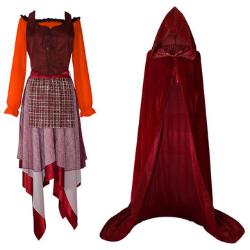 Retro Style Halloween Party Cosplay Dress And  Cloak Two Pieces Suits