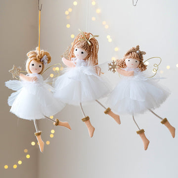 Christmas Decor White Tulle Skirt Angel Girl Ornament
