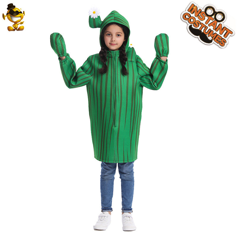 Cactus Costume Kids Jumpsuit Party Cosplay Stage Outfit