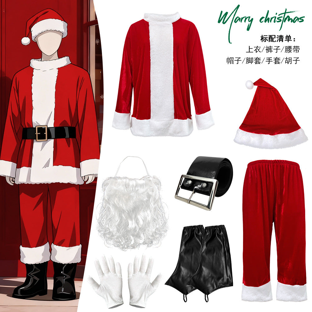 Christmas Santa Claus Costume For Plus Size Adults M-4XL