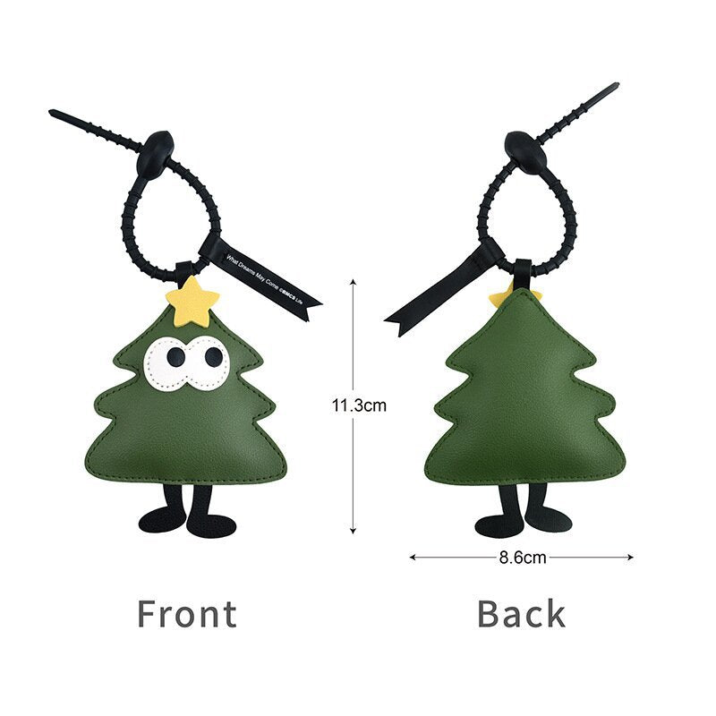Christmas Apple Car Keychain Leather Bag Charm Ornament