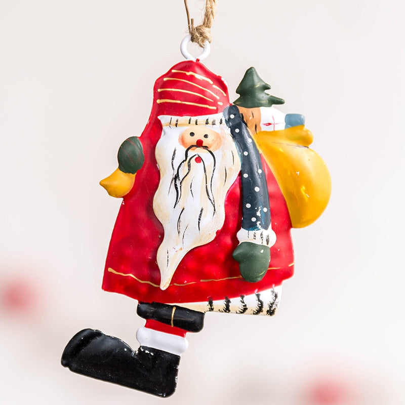 Vintage Christmas Iron Old Man Ornament