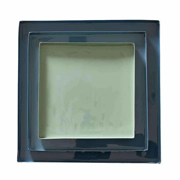 Nested Blue Enamel Blue Square Trays - Set of 3
