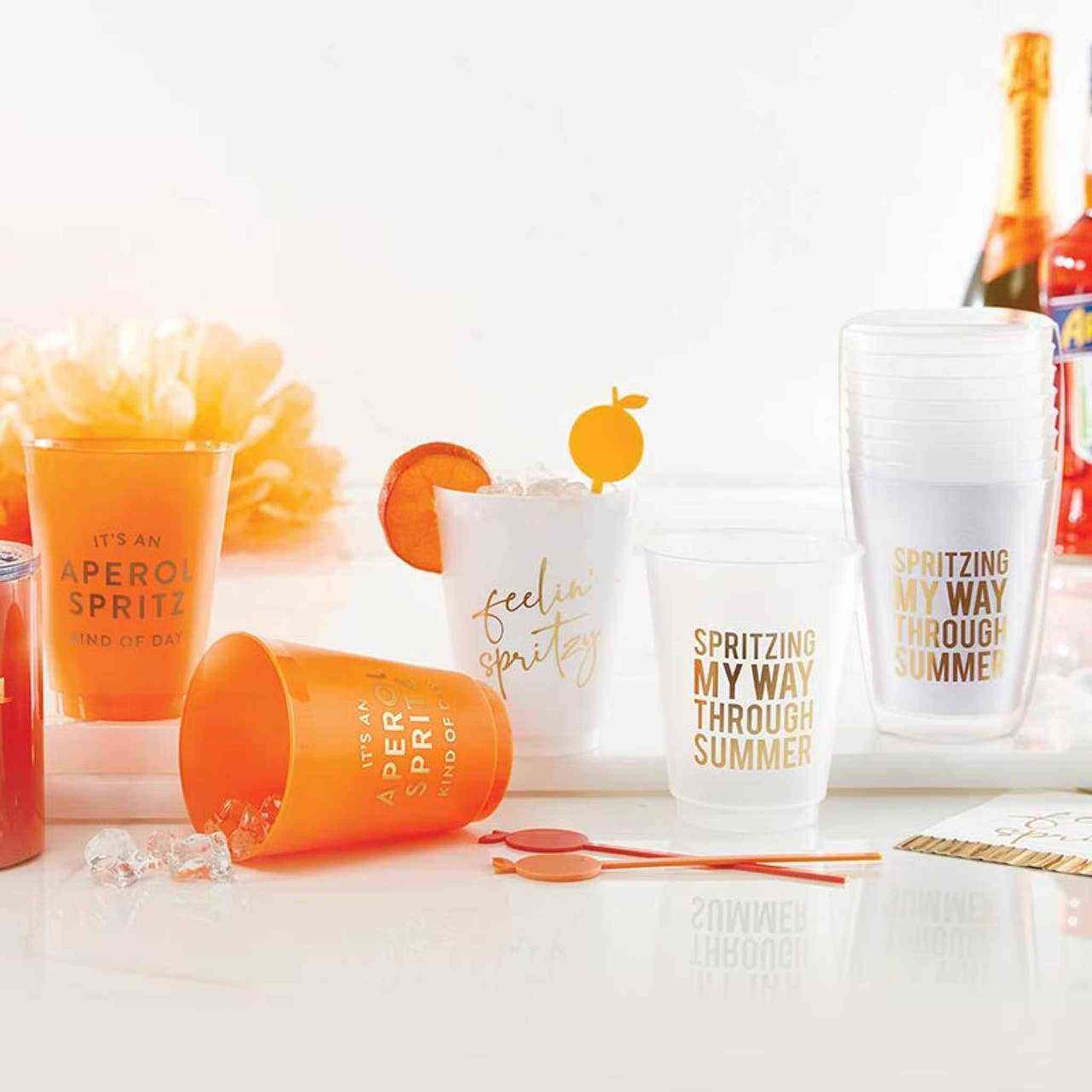 Acrylic Orange Stir Sticks Santa Barbra