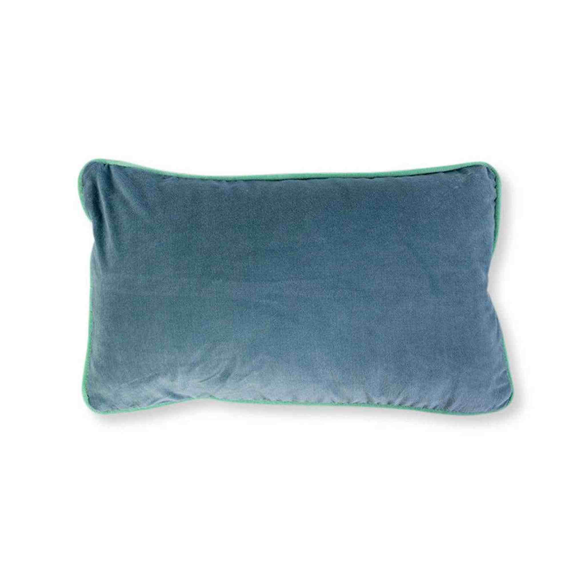 Charliss Velvet Lumbar Pillow - Aqua + Mint