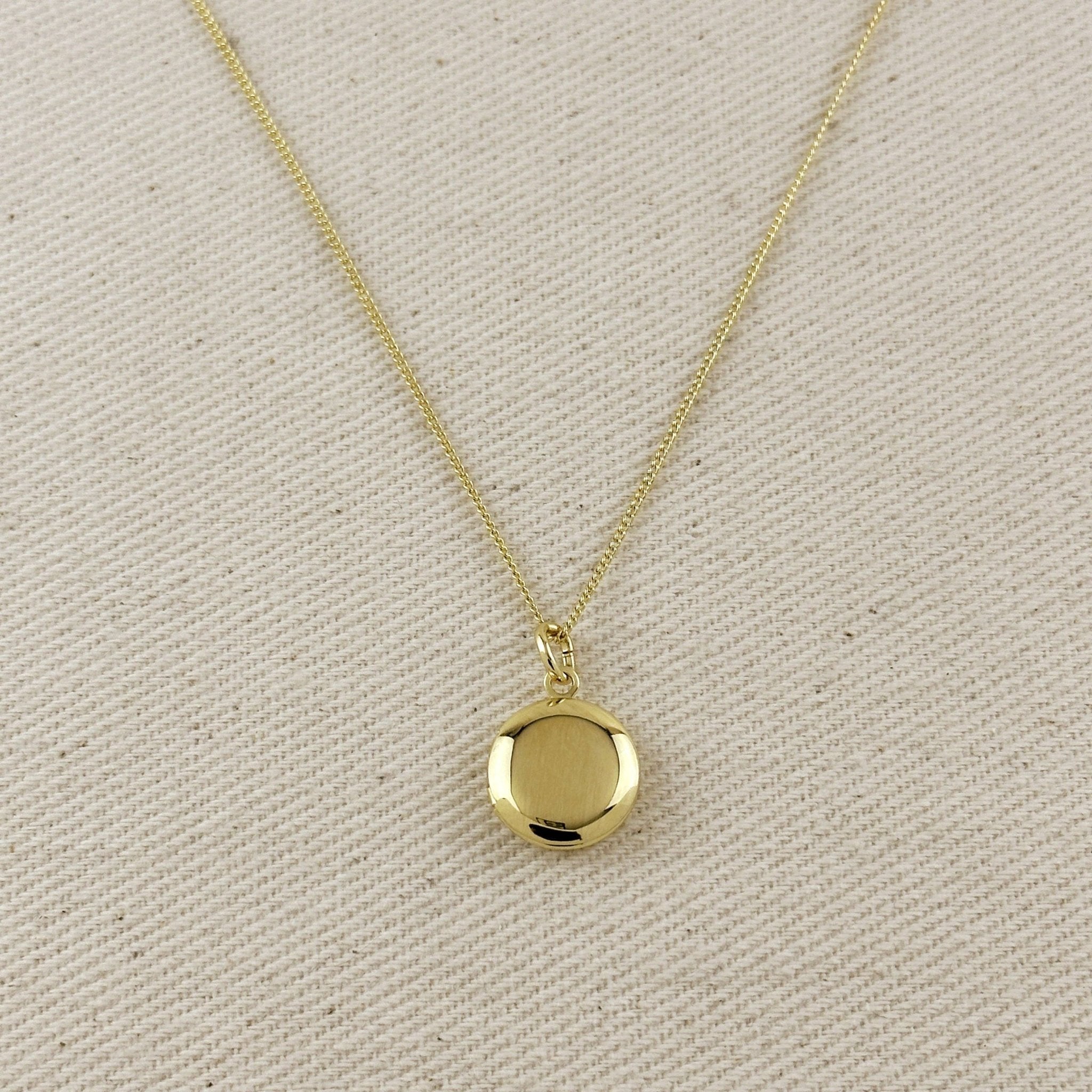 18k Gold Filled Round Locket Necklace