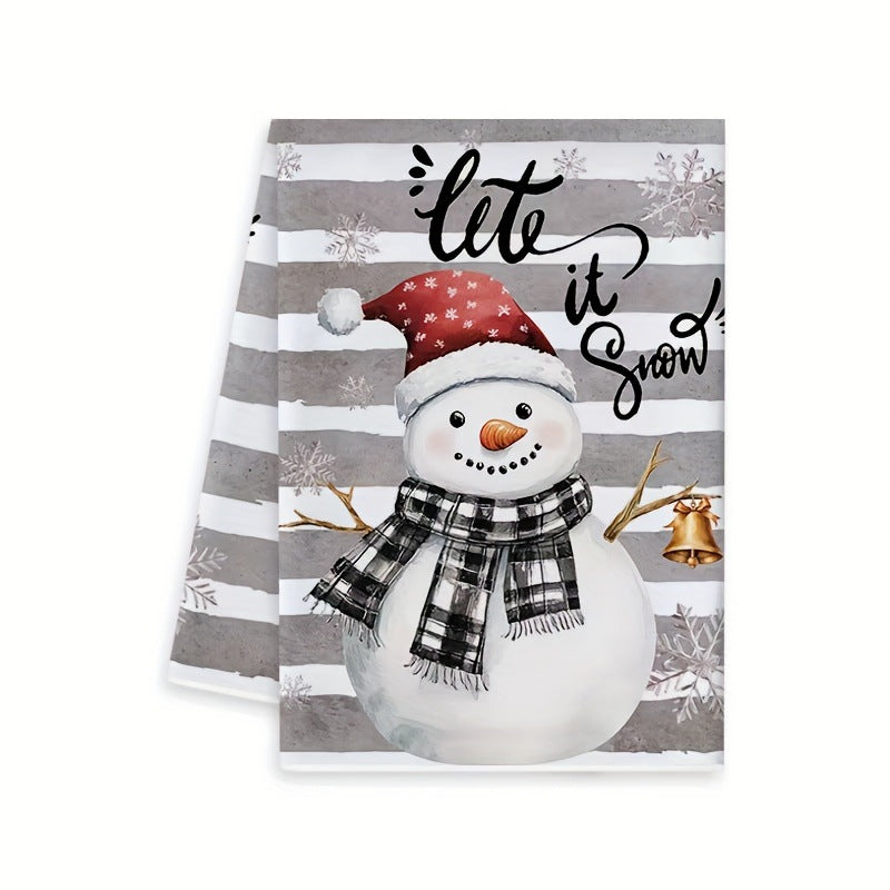 Christmas Print Kitchen Towel, Customizable Design, Absorbent