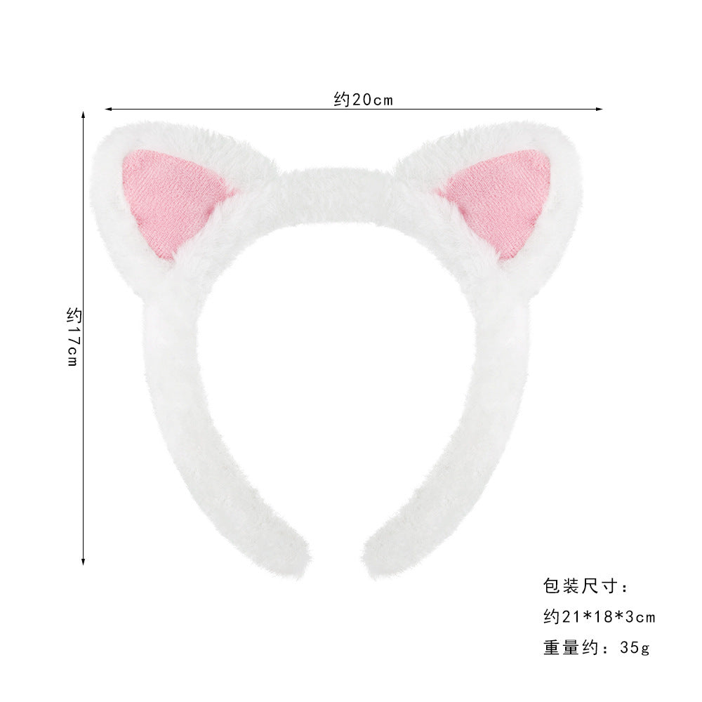 Black Cat Ear Headband Fluffy Kids Costume Animal Cosplay