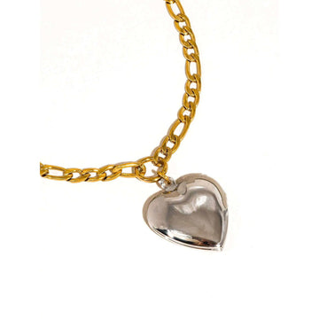 Heidi 18K Gold Non-Tarnish Two Tone Heart Locket Necklace