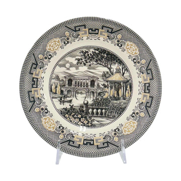 Royal Stafford Willow Black & Gold Salad Plates ¨C Set of 4, Made in England