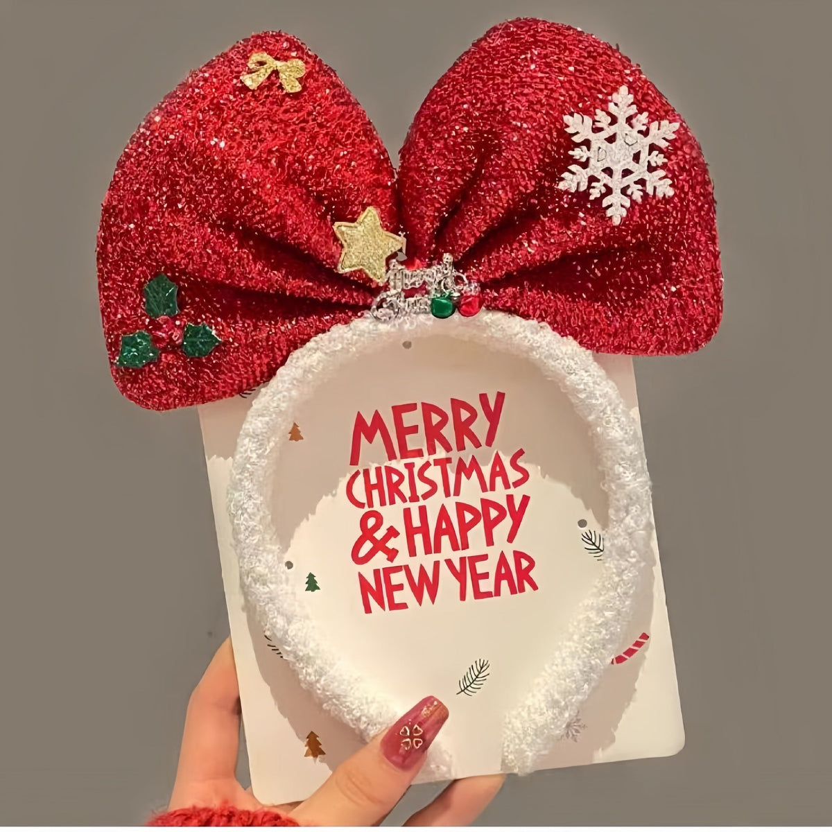 Christmas Santa Claus Headband With Cute Bear Ears