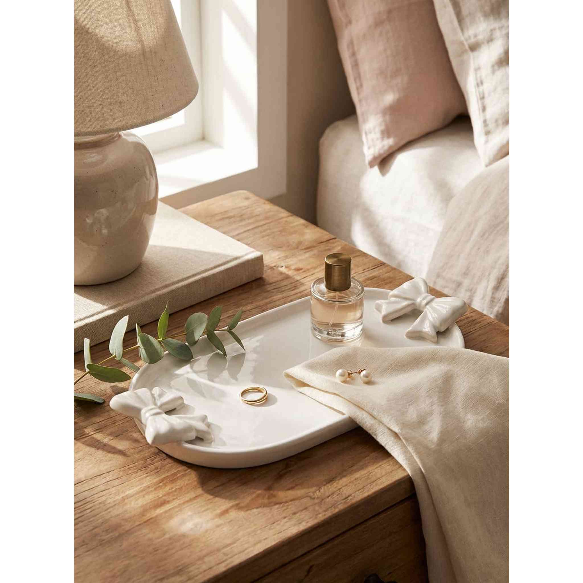 Ceramic Bow Trinket Tray