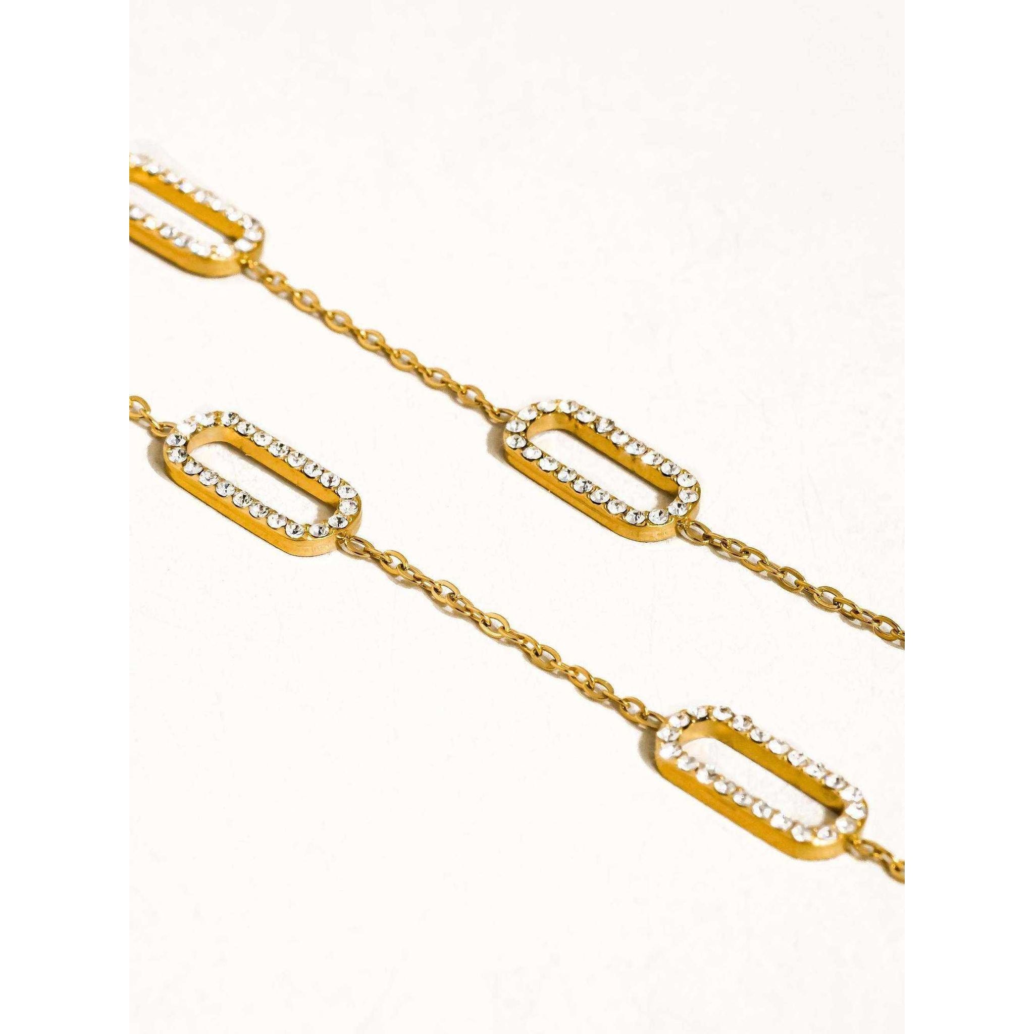 Burnisse 18K Gold Non-Tarnish Dainty Geometric Chain Necklace