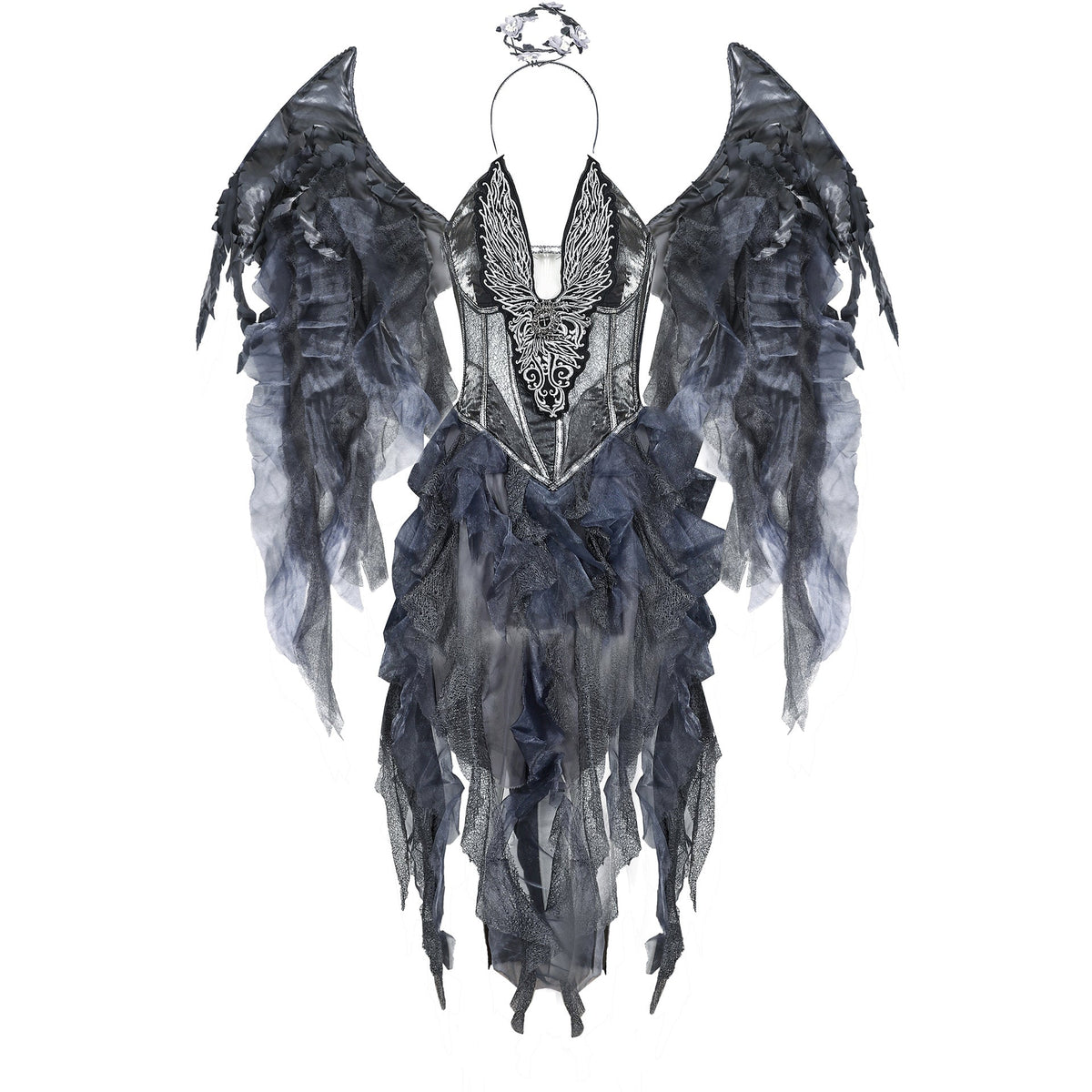 M-XL Halloween Angel Cosplay Costume Dark Stage Outfit