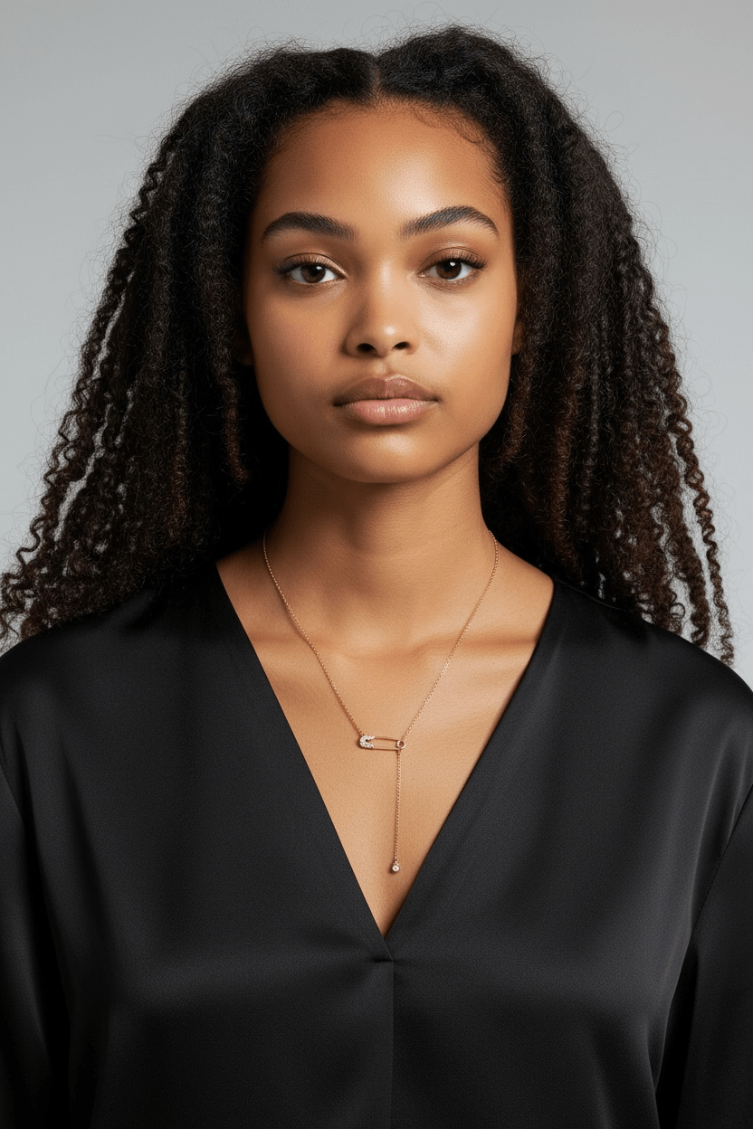 18k Gold Filled Safety Pin Necklace