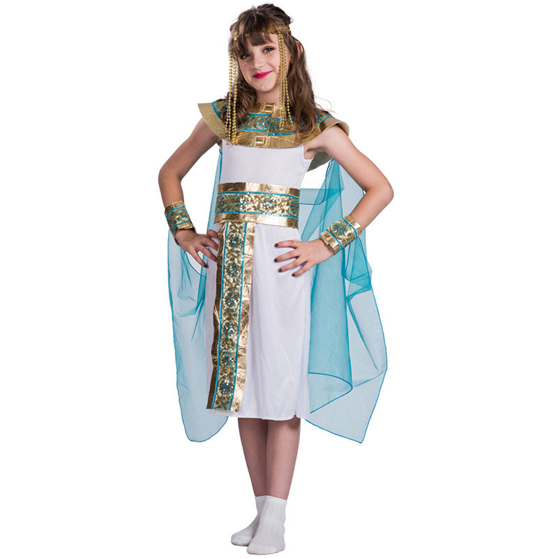 Egyptian Queen Cosplay Costume For Purim Halloween Kids
