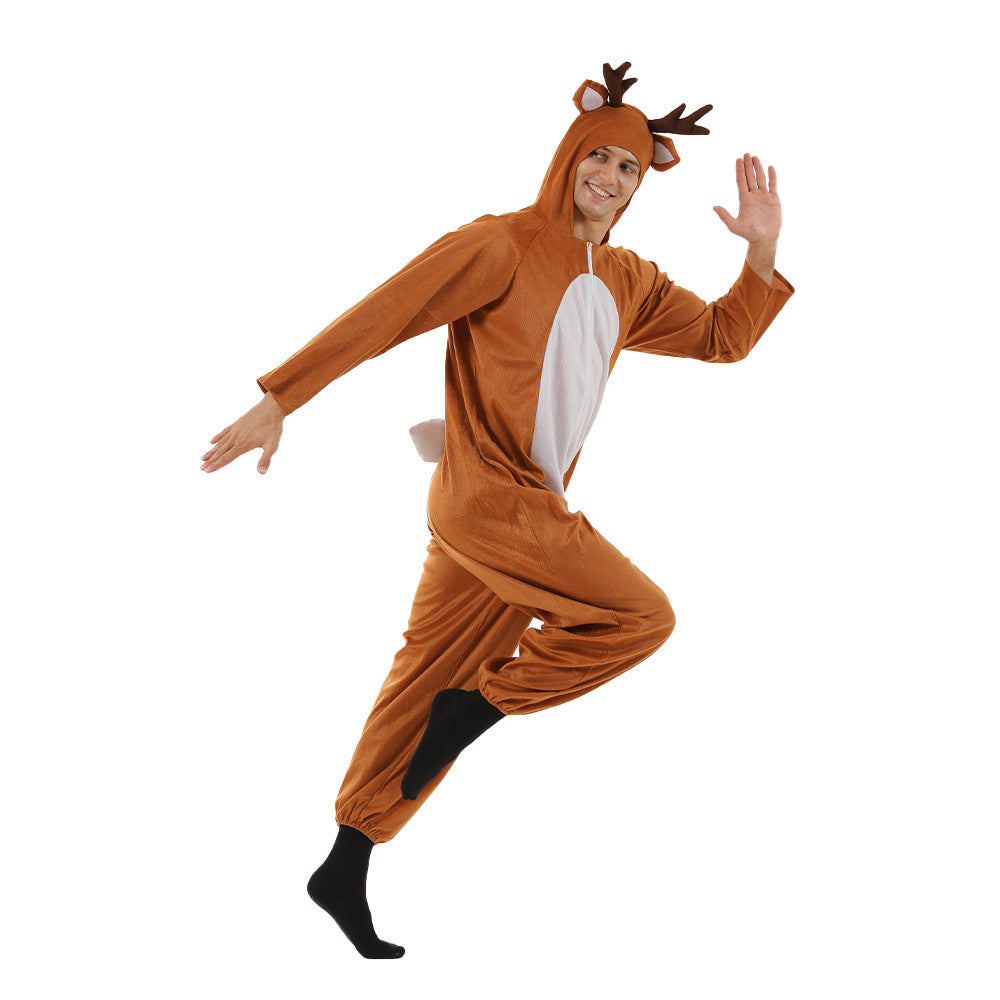 Christmas Reindeer Onesie Couple Costume Party Stage Prop