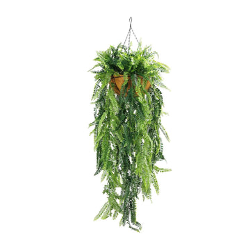 Real Touch Artificial Hanging Fern Basket with UV Resistance