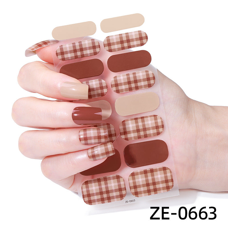 16 Finger Christmas Nail Stickers 3D Gold Foil Nail Art