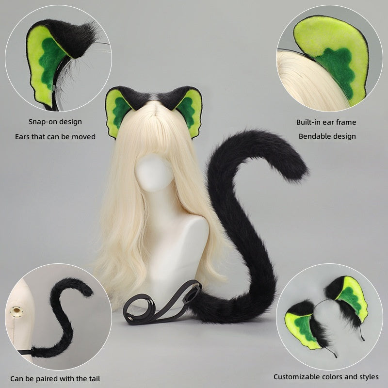 COS Black Cat Ears Tail Set Halloween Costume
