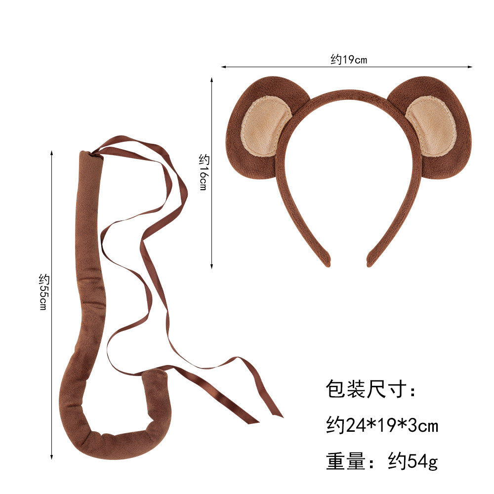 Raccoon Monkey Headband Cosplay Accessory For Kids