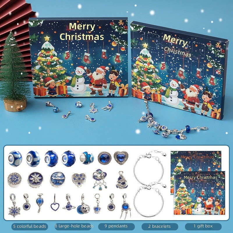 DIY Creative Children's Bracelet Silver Christmas Advent Calendar Surprise Blind Box
