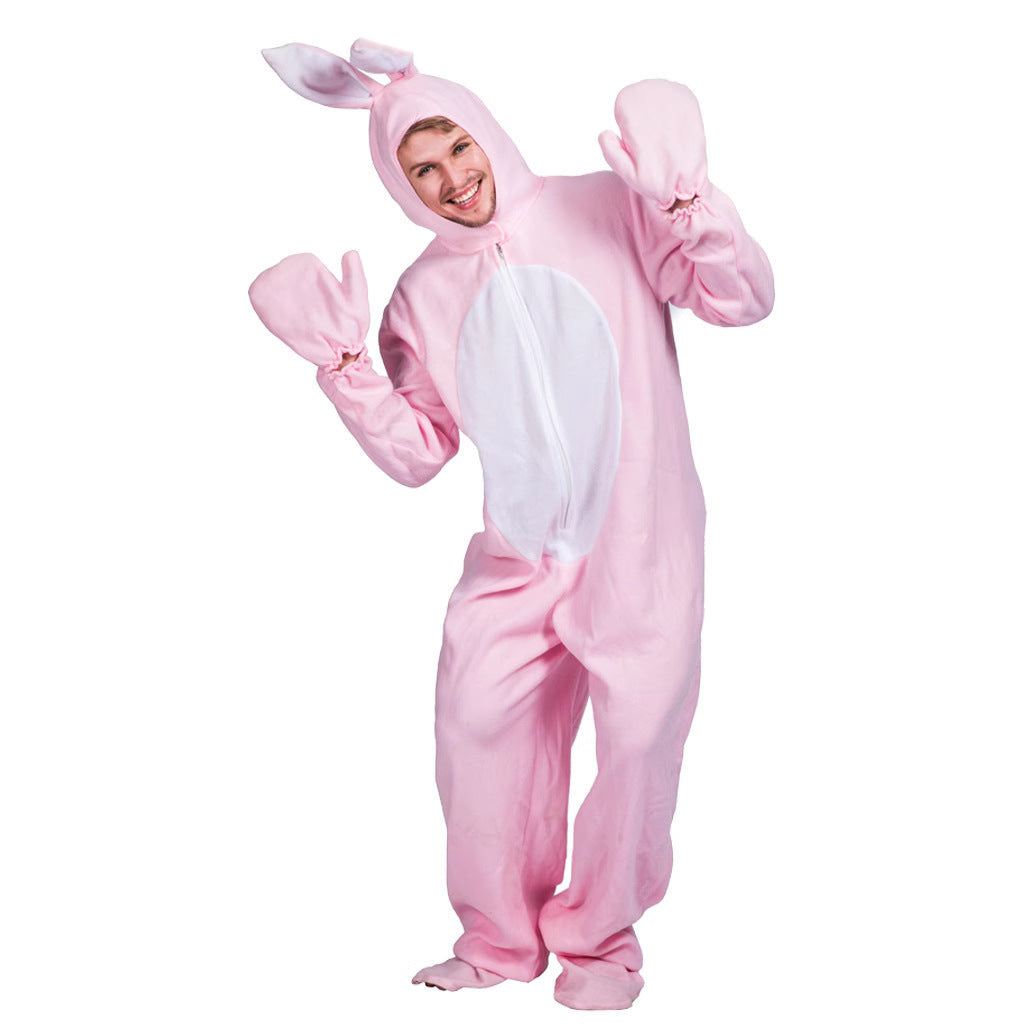 Halloween Pink Bunny Costume Adult Animal Pajamas