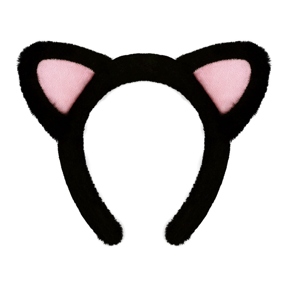 Black Cat Ear Headband Fluffy Kids Costume Animal Cosplay