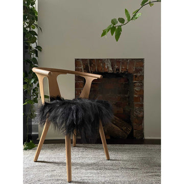 Black Icelandic Sheepskin Chair Pad